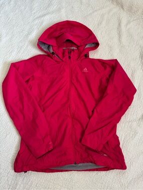 adidas Hot Pink Hooded Windbreaker Jacket, Small
